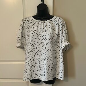 Ann Taylor Black/Off White Polka Dot (ish) Pattern